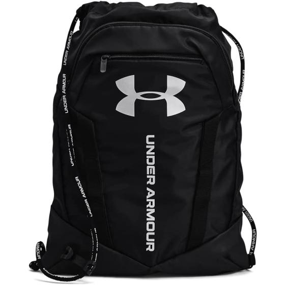 Under Armour Adult Undeniable Sackpack ， Black/Black/Metallic Silver