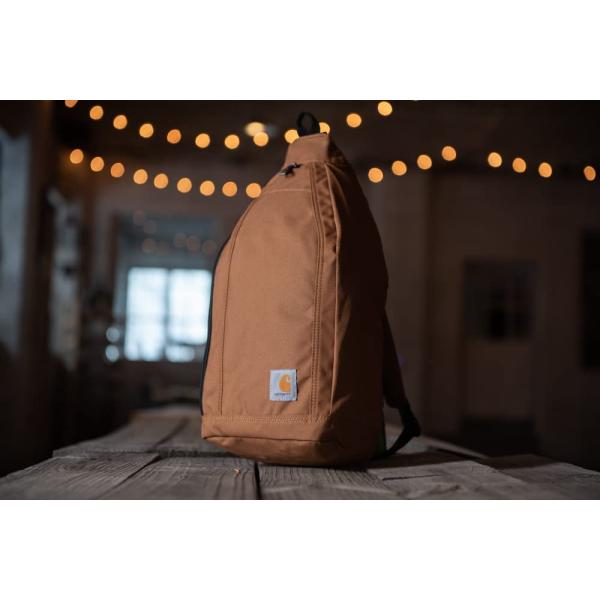 Carhartt Mono Sling Backpack， Unisex Crossbody Bag for Travel and Hiking， Carhartt Brown