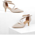Greatonu Women's Low Heel Pumps Pointed Toe Bridal Wedding Party Kitten Heel Pump Shoes