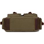 Sechunk Vintage Military Leather Canvas Laptop Bag Messenger Bags Medium