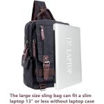 Leaper Canvas Messenger Bag Sling Bag Cross Body Bag Shoulder Bag Coffee, L