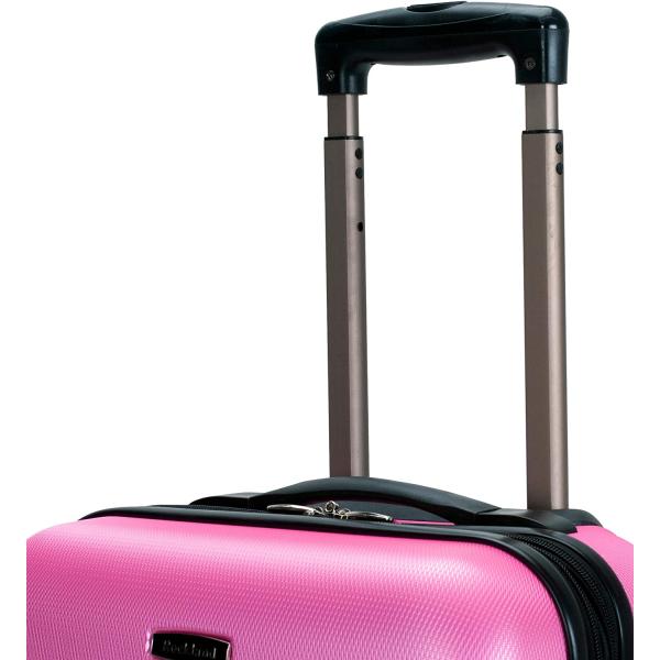 Rockland Melbourne Hardside Expandable Spinner Wheel Luggage， Pink， Carry-On 20-Inch