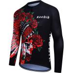 Keebik Men's Cycling Tops Bike Clothing Long Sleeve Biking Shirts Full Zipper Bicycle Jacket with Pockets