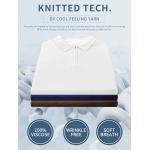 RQP Mens Zipper Polo Shirt Knit Casual Quarter Zip Tee Shirt Vintage Short Sleeve Collared T Shirt Summer Pullover Tshirt