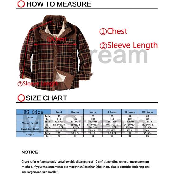 Mr.Stream Men's Outdoor Casual Vintage Long Sleeve Plaid Flannel Button Down Shirt Jacket
