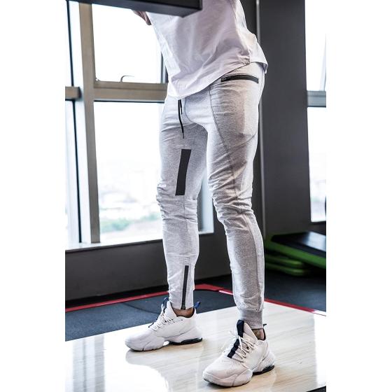 FIRSTGYM Mens Joggers Sweatpants Slim Fit Workout Training Thigh Mesh Gym Jogger Pants with Zipper Pockets