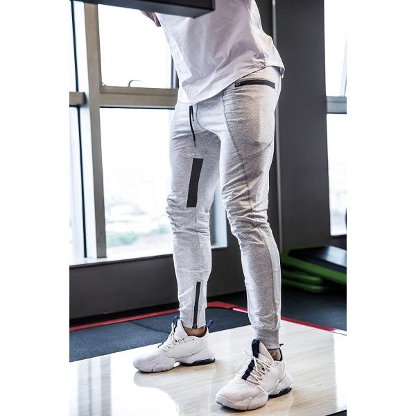 FIRSTGYM Mens Joggers Sweatpants Slim Fit Workout Training Thigh Mesh Gym Jogger Pants with Zipper Pockets