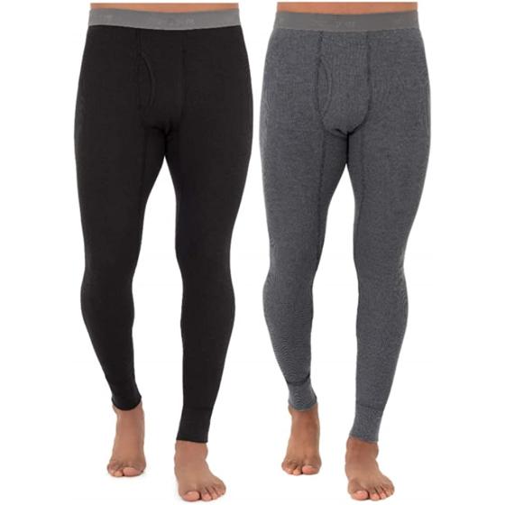 Fruit of the Loom Men's Recycled Premium Waffle Thermal Underwear Long Johns Bottom (1, 2, 3, and 4 Packs)