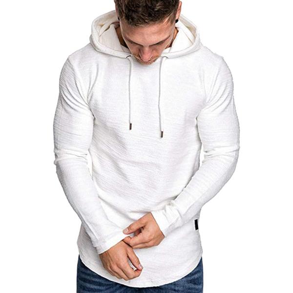 Mens Fashion Athletic Hoodies Sport Sweatshirt Solid Color Fleece Pullover
