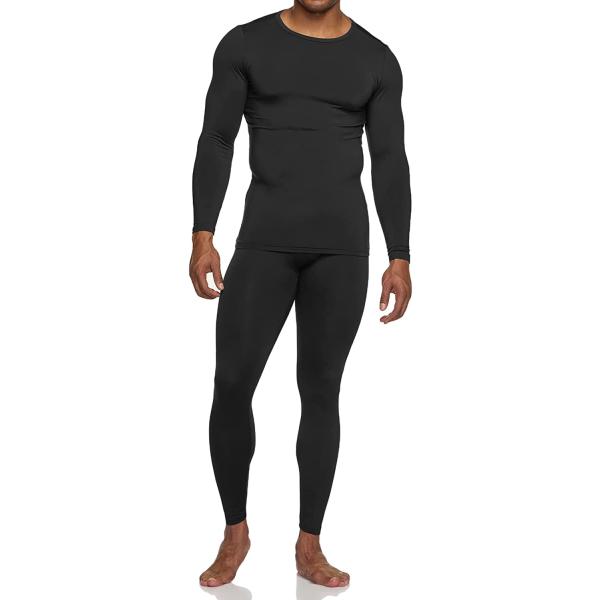 TSLA Men's Thermal Underwear Set, Microfiber Soft Fleece Lined Long Johns, Winter Warm Base Layer Top & Bottom