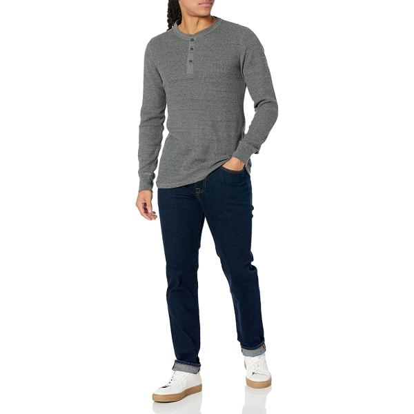 Amazon Essentials Men's Slim-Fit Long-Sleeve Waffle Henley Shirt