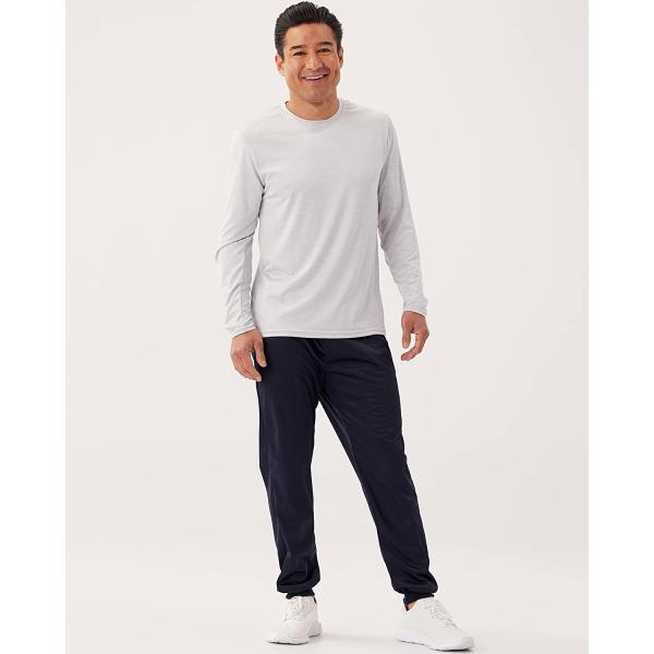 4 Pack: Men's Dry-Fit Moisture Wicking Performance Long Sleeve T-Shirt, UV Sun Protection Outdoor Active Athletic Crew Top