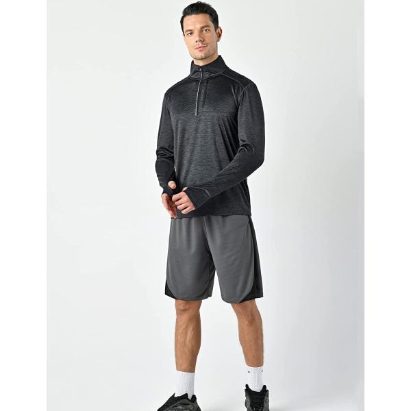 Liberty Imports Pack of 3 Men's Performance Quarter Zip Pullovers with Pockets, Quick Dry Active Long Sleeve Shirts