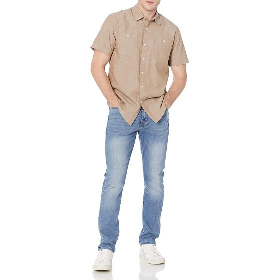 Amazon Essentials Men's Regular-Fit Short-Sleeve Poplin Shirt