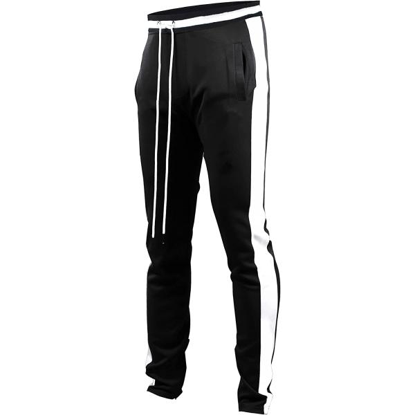 Screenshotbrand Mens Hip Hop Premium Slim Fit Track Pants - Athletic Jogger Bottom with Side Taping