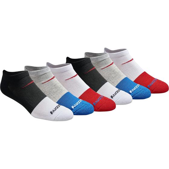 Saucony Men's Multi-Pack Mesh Ventilating Comfort Fit Performance No-Show Socks