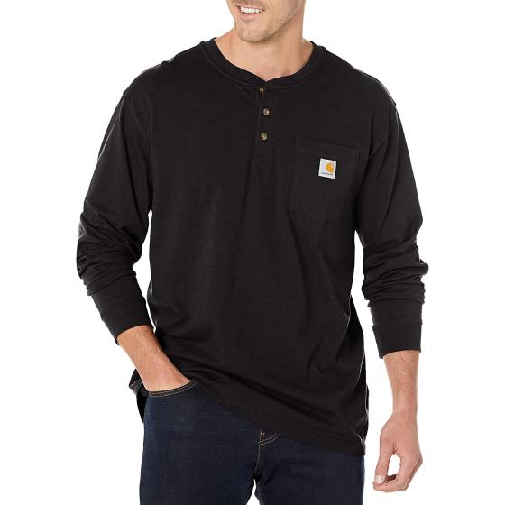 Carhartt Men's Loose Fit Heavyweight Long-Sleeve Pocket Henley T-Shirt
