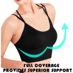 Sports Bras for Women Padded Strappy Criss Cross Cropped Bras for Yoga Workout Fitness Running Gym Low Impact Top