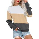 PGANDS Womens Crew Neck Color Block/Solid Sweatshirts Tops Long Sleeve Casual Pullover Cute Lightweight Loose Tops