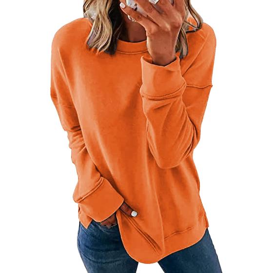 NEYOUQE Women Crewneck Pullover Sweatshirt Casual Fall Fashion Color Block Loose Long Sleeve Tops Plain Sweatshirts