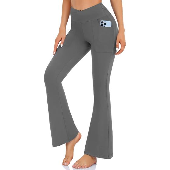 NEW YOUNG Women's Flare Yoga Pants,Crossover Flare Leggings for Women High Waisted Workout Bootcut Leggings