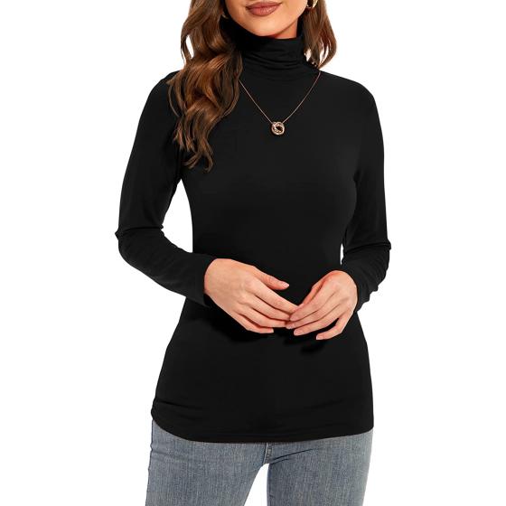 YepClick Womens Long Sleeve Turtleneck T-Shirts Casual Lightweight Slim Fit Cozy Base Layer Top