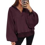Trendy Queen Womens Sweatshirt Fall Clothes 2022 Lantern Sleeve Drop Shoulder Pullover Hoodies Button Fashion Y2K Outfits