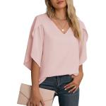 Jouica Women's Fall Casual 3/4 Ruffled Sleeve Chiffon Blouse Tops for Women