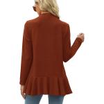 Geifa Cardigan for Women Lightweight Ruffle Drape Open Front Cardigans Sweaters Long Sleeve