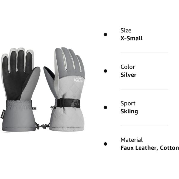 OutdoorMaster Ski & Snow Gloves, Winter Waterproof Thermal Gloves for Women, Touchscreen, Winter Outdoor Sports, Skiing, Snowboarding