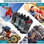 EBMORE 6 Pairs Merino Wool Ankle Hiking Running Socks Compression Support Thick Cushion No Show Socks for Men Women