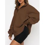 Trendy Queen Womens Oversized Half Zip Pullover Long Sleeve Sweatshirt Quarter Zip Hoodie Sweater Teen Girls Fall Y2K Clothes