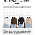 Trendy Queen Women's Turtleneck Long Sleeve Shirts Fall Fashion 2022 Basic Layering Slim Fit Soft Thermal Underwear Tops