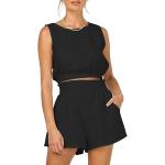 Trendy Queen Womens Tracksuits Summer 2 Piece Outfits Short Sets Sleeveless Two Piece Lounge High Waisted Shorts with Pockets