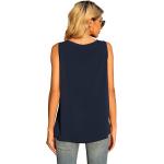 Jouica Women's Summer Casual Zip Half Placket Chiffon Sleeveless Tank Top Blouses
