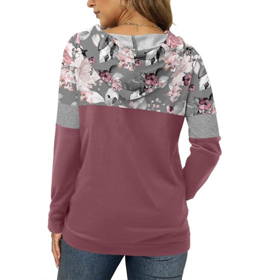 Angerella Hoodies for Women Camo Leopard Print Tops Pullover Hooded Sweatshirt Drawstring with Pocket