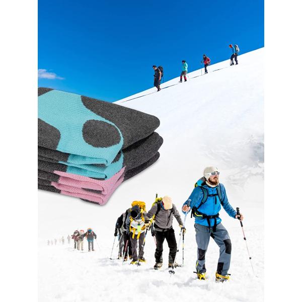 SincereWA Women's Ski Socks for Skiing, Snowboarding, Outdoor Sports,2 Pack, Winter Performance Socks, Pink, blue, 4-10