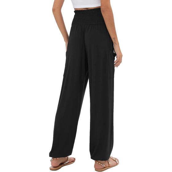 QIANXIZHAN Women's Harem Pants, High Waist Yoga Boho Trousers with Pockets