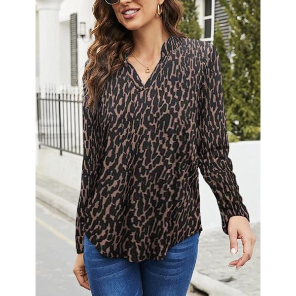 Halife Women's Roll Up 3/4 Sleeve Floral Print V Neck Tunic Blouses Tops Shirts
