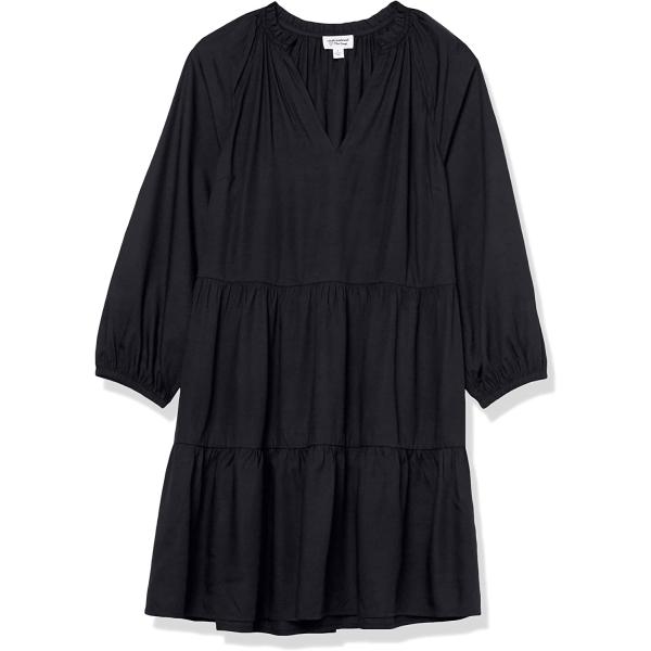 The Drop Women's @caralynmirand Ruffle-Neck Tiered Mini Dress