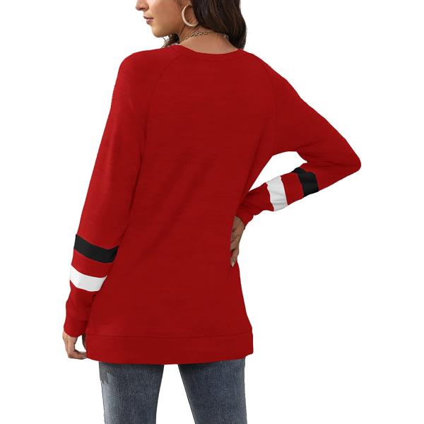 Geifa Sweatshirts for Women Crewneck Color Block Sweaters Long Sleeve Tunic Tops