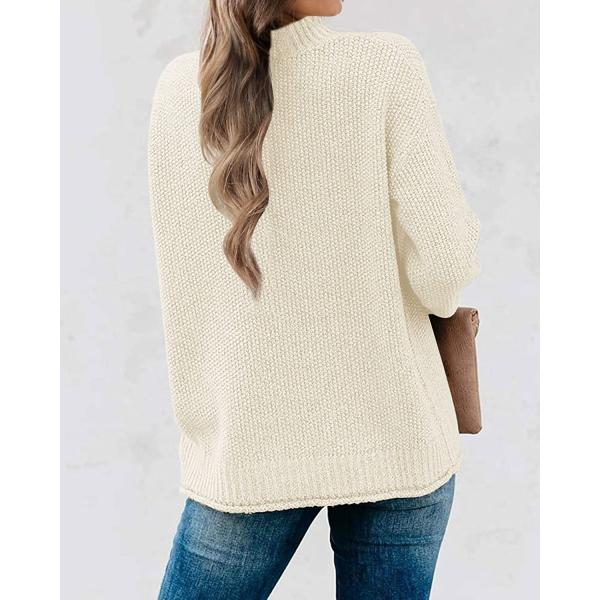 MEROKEETY Women's Long Sleeve Turtleneck Cozy Knit Sweater Casual Loose Pullover Jumper Tops