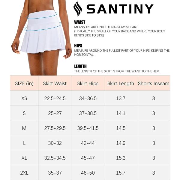 SANTINY Pleated Tennis Skirt for Women with 4 Pockets Women's High Waisted Athletic Golf Skorts Skirts for Running Casual