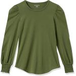 Amazon Essentials Women's Long-Sleeve Crewneck Smocked Cuff T-Shirt