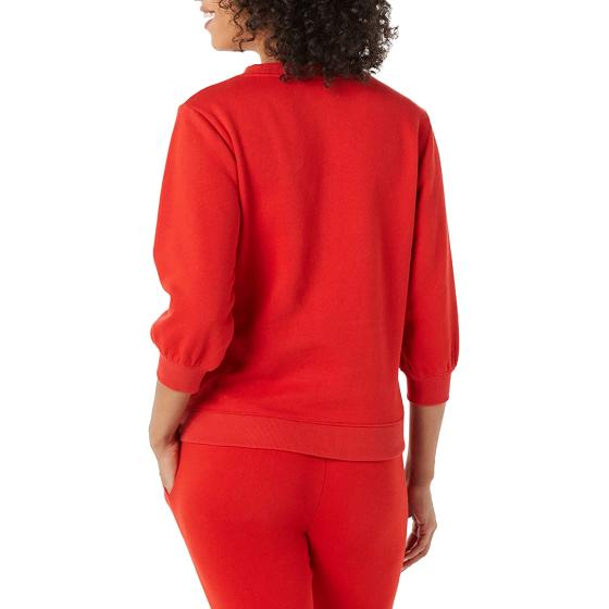 Amazon Essentials Women's French Terry Fleece Sleeve Detail Crewneck Sweatshirt