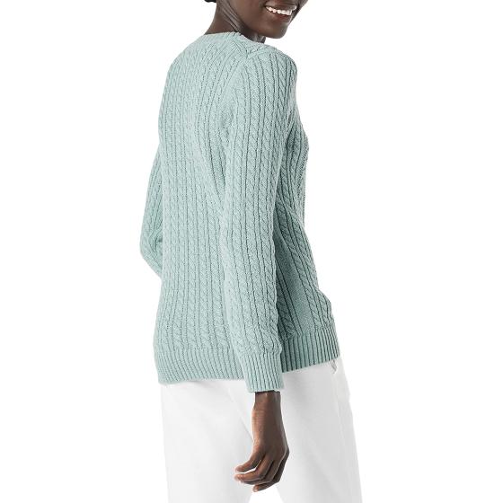 Amazon Essentials Women's Fisherman Cable Long-Sleeve Crewneck Sweater (Available in Plus Size)