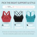 Evercute Cross Back Sport Bras Padded Strappy Criss Cross Cropped Bras for Yoga Workout Fitness Low Impact