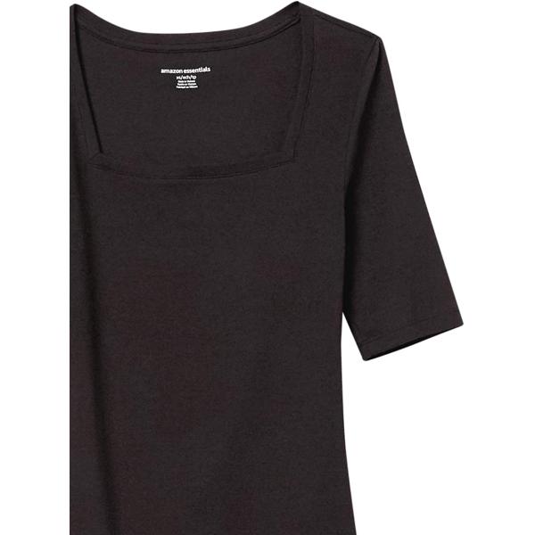 Amazon Essentials Women's Slim-Fit Half Sleeve Square Neck T-Shirt