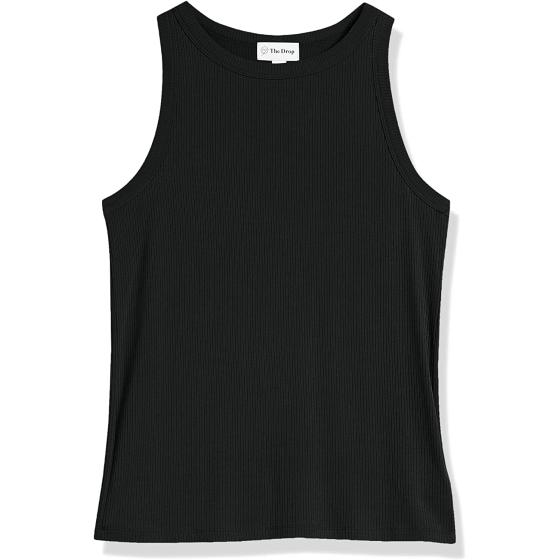 The Drop Women's Valerie Cutaway-Neck Racerback Rib Knit Tank Top