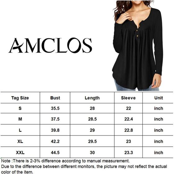AMCLOS Womens Floral Tie-Dye Tops V Neck T-Shirts Button up Tunic Casual Flowy Pleats Tanks Long Sleeve Blouses